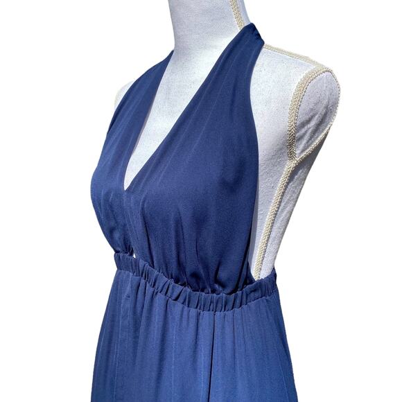 Show Me Your Mumu Luna Halter Dress Maxi Rich Navy Crisp Women's Size Small - Picture 8 of 12